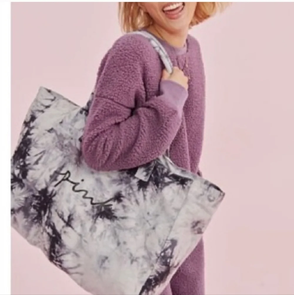 Victoria’s Secret PINK Tye Dye Grey Marl Canvas Weekender Tote Bag BNWT